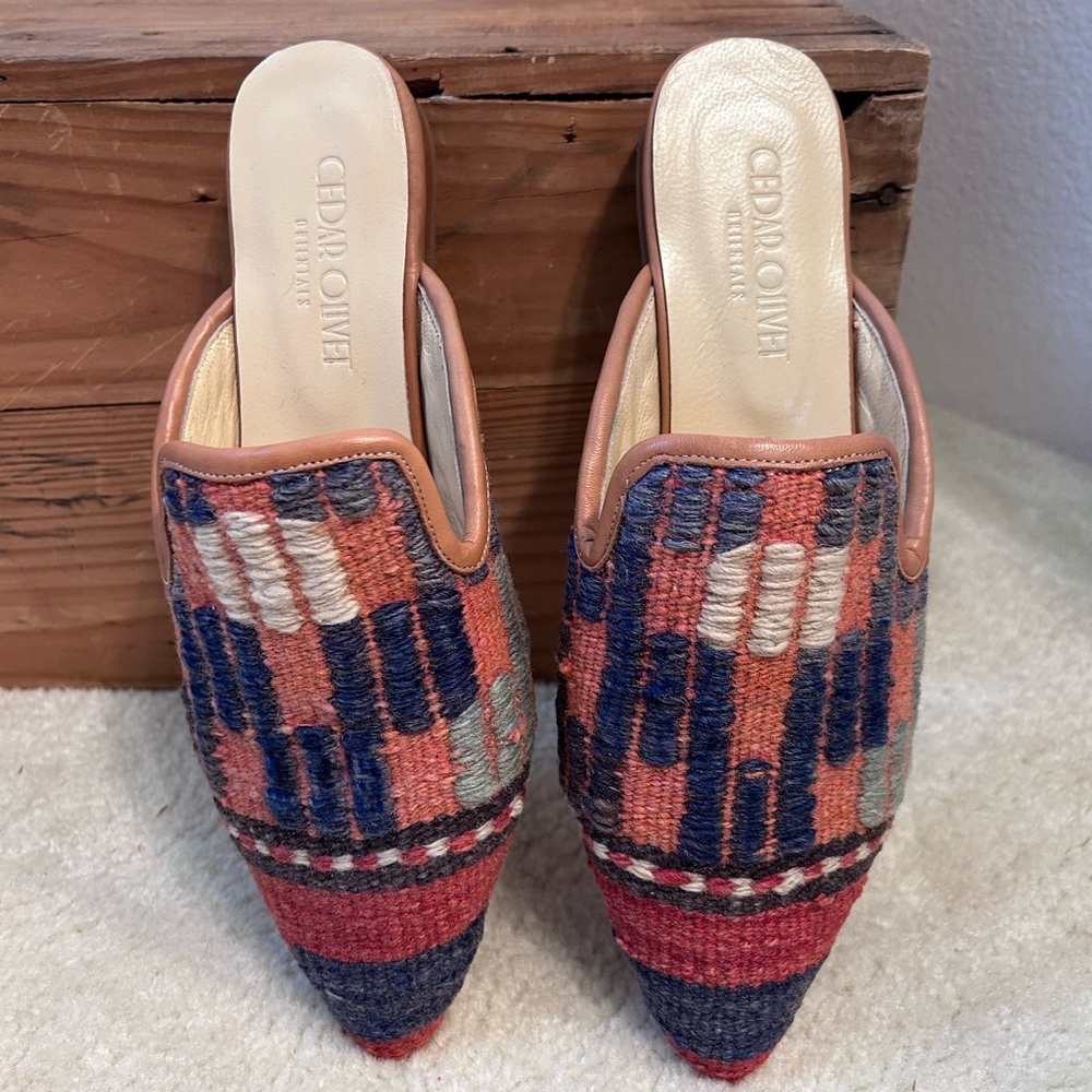 Colorful Patterned Slip-On Mules - Picture 2 of 7